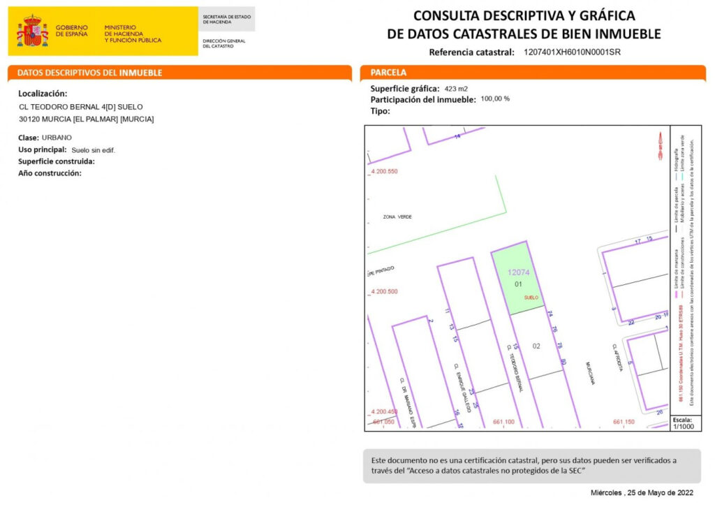 Solar en venta en Zona centro, El Palmar