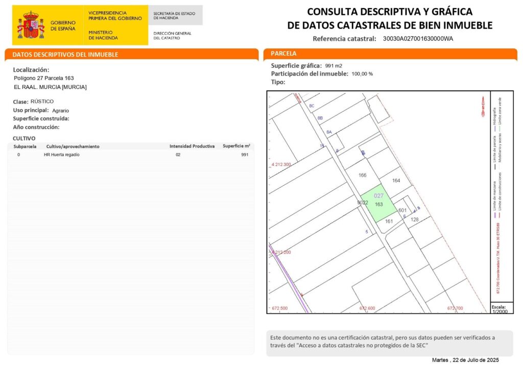 Terreno rural en venta en HUERTA, EL RAAL