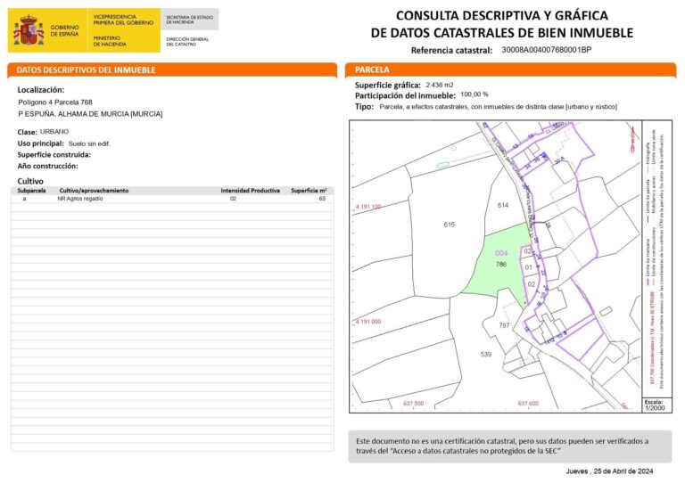 Terreno rural en venta en Los Secanos, Alhama de Murcia